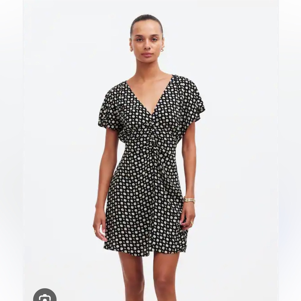 Madewell Black and White Floral Mini Dress